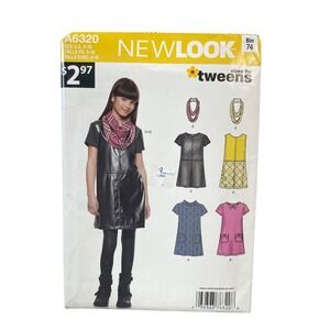 NEWLOOK A6320 Girls Dresses & Scarf Tween Size 8-16 Modern